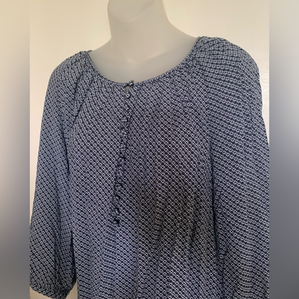 Rose&Thyme 3/4 Sleeve Blouse Top Button Front Size 1X